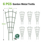 DOLEMODUO 6-Pack Metal Trellis for Potted Plants, 43" Heavy Duty Garden Trellis for Climbing Plants, Rustproof Powder Coated Indoor/Outdoor Trellis for Climbing Vines, Flowers, Houseplants