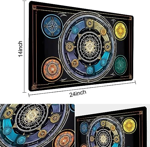 Board Game 14x24in MTG Playmat Compatible for OCG CCG RPG TCG Playmats (Five Elements)