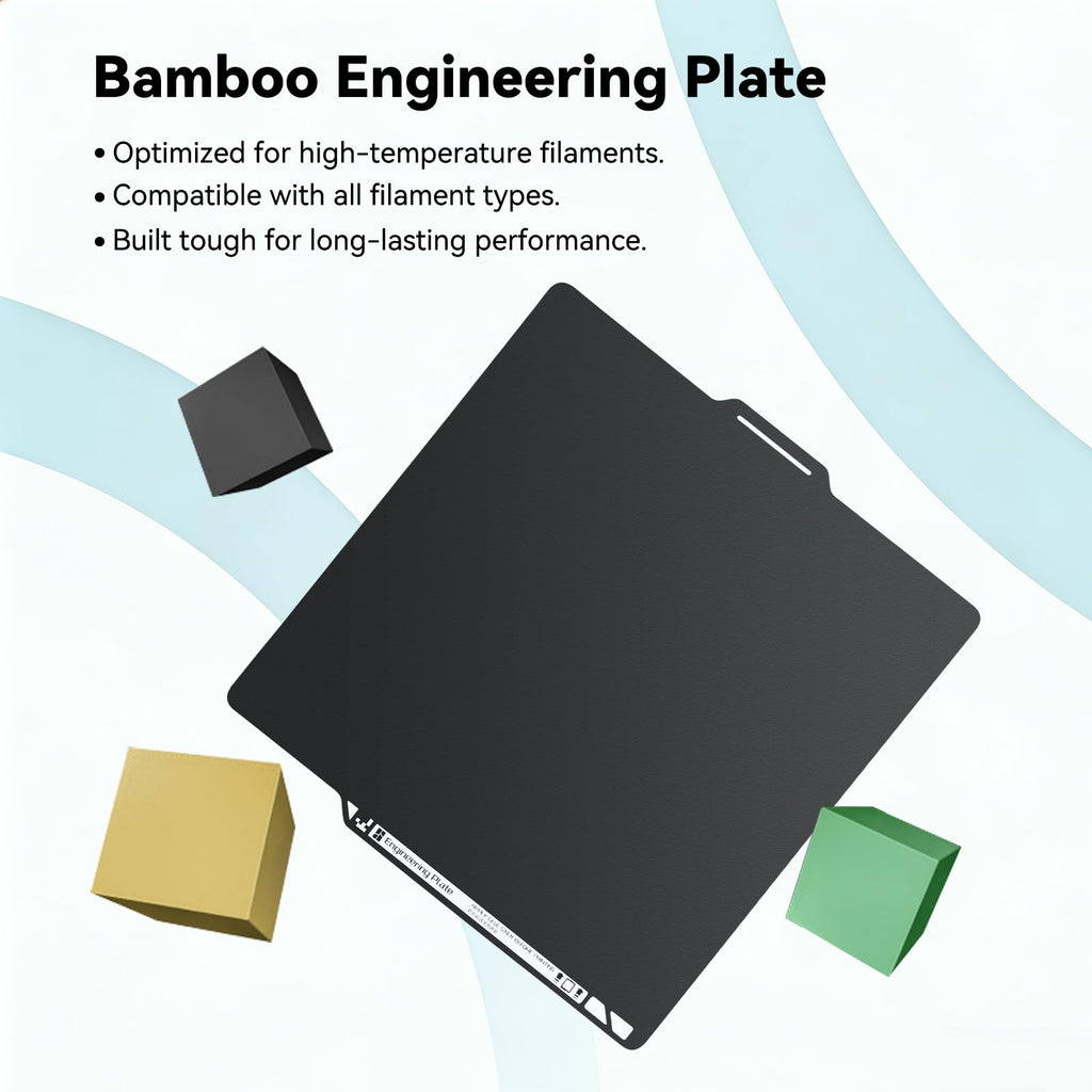 Bamboo Original Engineering Plate 257x257mm Double Sided Smooth PEI Build Plate for Bambu Lab P1S/P1P/P2S/X1C/X1E/A1 3D Printer,Upgrade PEI Build Plate Removal Spring Steel Sheet