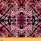 Feelyou Tie Dye Fabric by The Yard, Boho Trippy Swirl Upholstery Fabric for Chairs Sofa Couch, Bohemian Gypsy Hippie Tie Dye Outdoor Fabric Waterproof, 3 Yards, Red Black