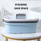 JiatuA Large Cleaning Supplies Caddy Portable Shower Basket Supply Organizer with Handle Plastic Bucket Tool Storage for Bathroom, Bedroom, Kitchen, College Dorm, Garden, Dark Gray