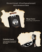 5-in-1 Torch Lighter with Tool, Punch, Holder and Draw Enhancer Tool, Triple Windproof Jet Flame, Refillable Lighters with Accessories, Cool Lighter Gifts for Men, Butane Lighter for Candle, Travel