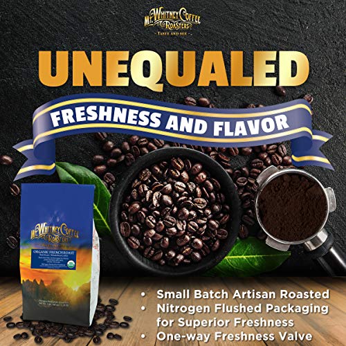 Mt. Whitney Organic French Roast, Dark Roast, Low Acid Coffee (Whole Bean, 5 Lb)