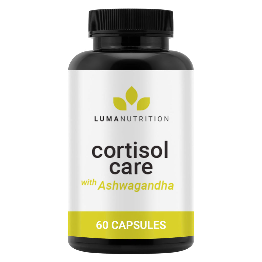 Luma Nutrition Cortisol Reducer and Manager - Ashwagandha + L-Theanine - Cortisol Supplements for Women and Men - Stress Relief, Restful Sleep, Detox, Lower and Control - 60 Capsules