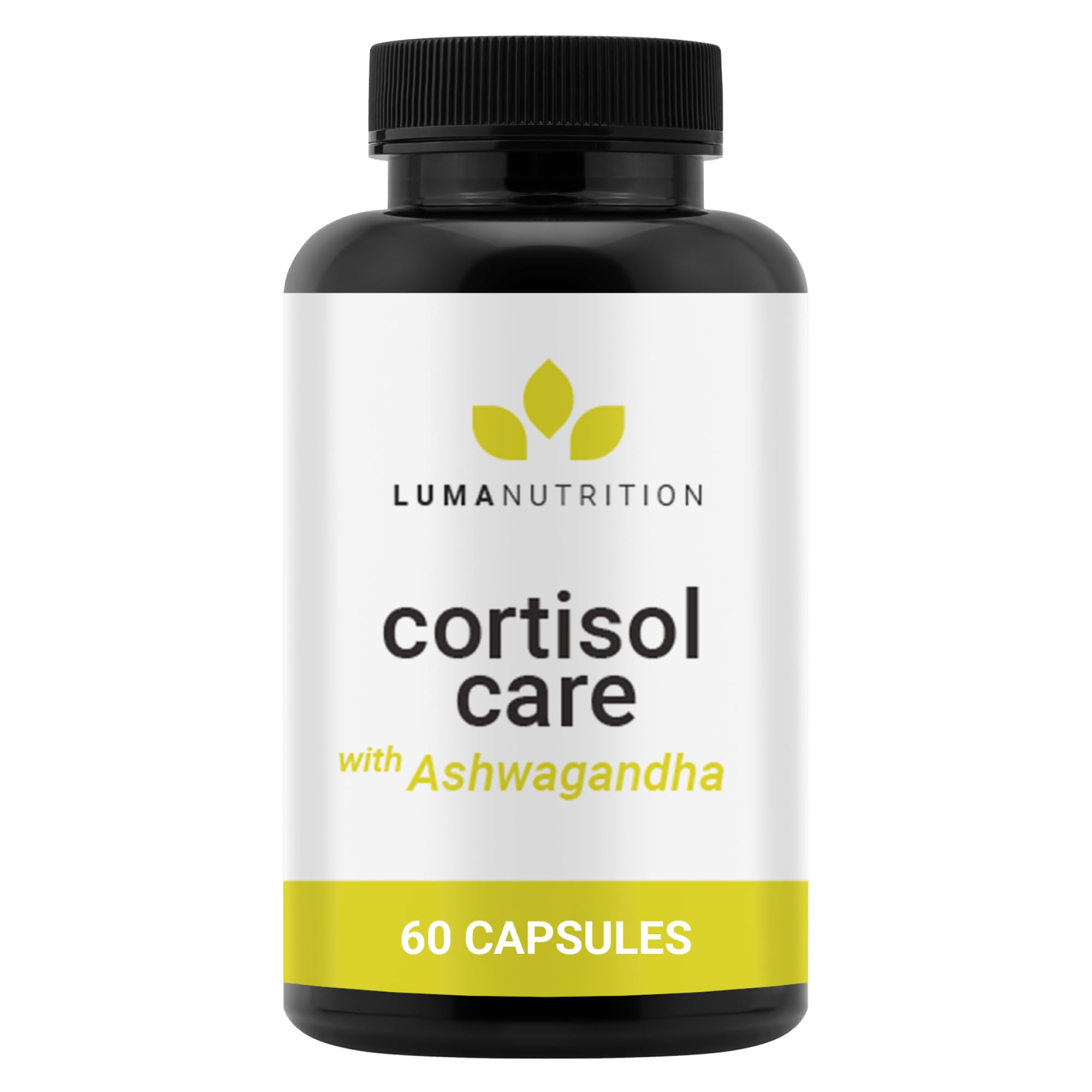 Luma Nutrition Cortisol Reducer and Manager - Ashwagandha + L-Theanine - Cortisol Supplements for Women and Men - Stress Relief, Restful Sleep, Detox, Lower and Control - 60 Capsules