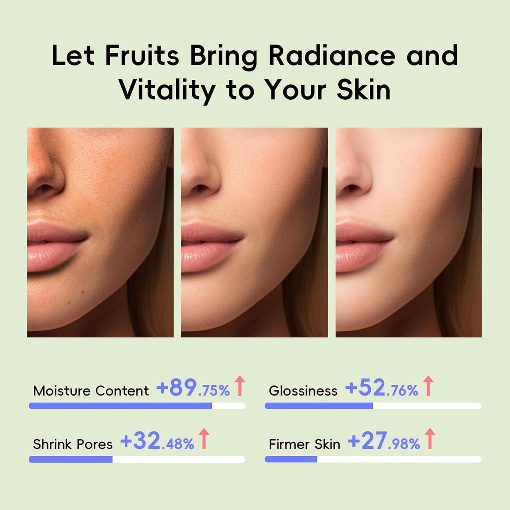 QUIYUM Fruit Skin Care Sets, Routine Skincare with Facial Mask, Beauty Skincare for women, Facial Care, Hydration, Moisturizing, Oil Control, Glow Up, Teen Girl Gifts Trendy Stuff, Spa-Like at Home