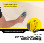 General Tools MM9 Pin & Pinless Moisture Meter – Dual Moisture Detector for Wood, Drywall & Building Materials – Digital Display, Scan & Pin Modes, Data Hold