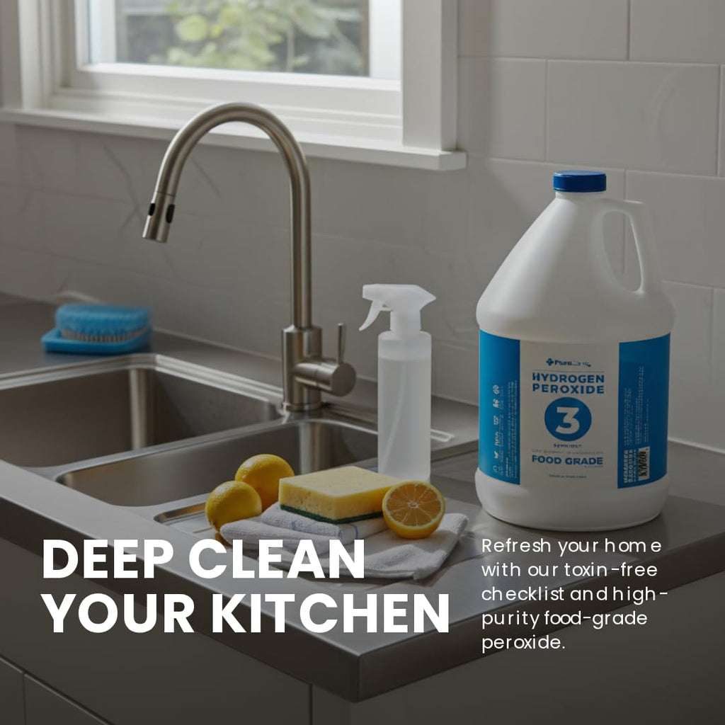 3% Food Grade Hydrogen Peroxide (1 Gallon) - No Added Stabilizers - Made in The USA derived from 35% Food Grade Hydrogen Peroxide
