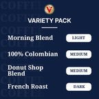 Victor Allen's Coffee Variety Pack (Morning Blend, 100% Colombian, Donut Shop Blend, and French Roast), 42 Count, Single Serve Coffee Pods for Keurig K-Cup Brewers