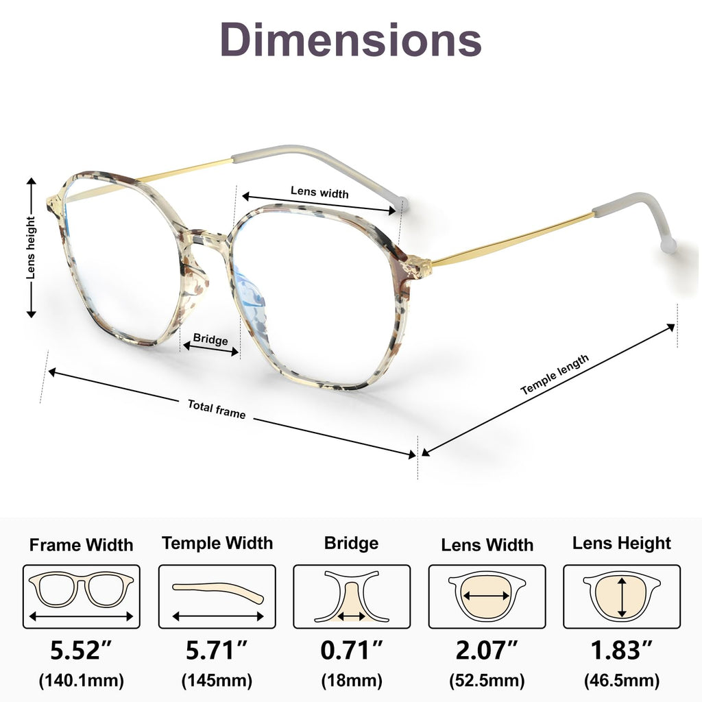 VISOONE Lightweight TR90 Blue Light Blocking Glasses Frame with Anti Glare Eye Protection for Women and Men RANE