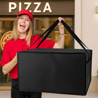 Bodaon Pizza Bags for Delivery, 24" x 24" x 14" Insulated Pizza Bag, Black