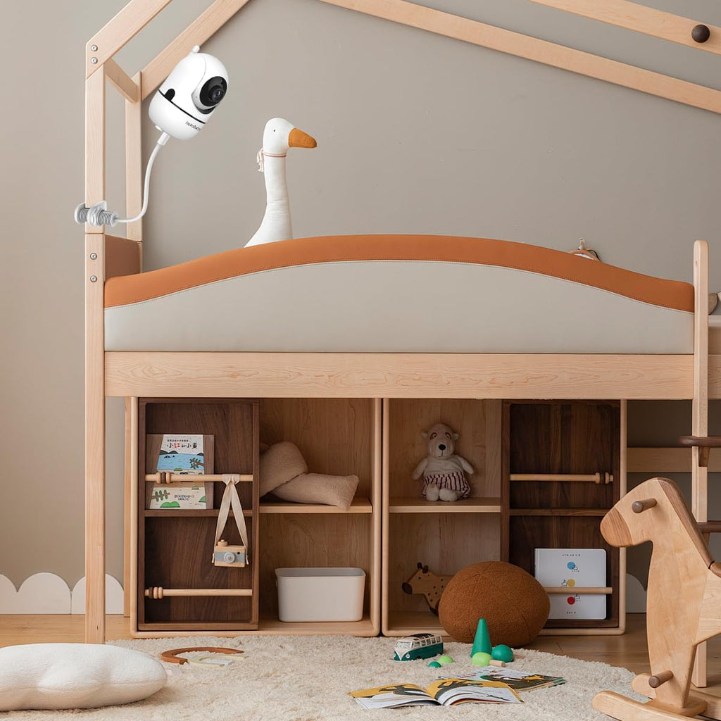 HelloBaby Monitor Clip Mount for HB6550/ Pro/ HB6550Plus/ HB6560/ HB65/ HB6240/ HB6339/ HB6351, Flexible Crib Clamp Mount Long Gooseneck Arm, Indoor Without Tools or Wall Damage
