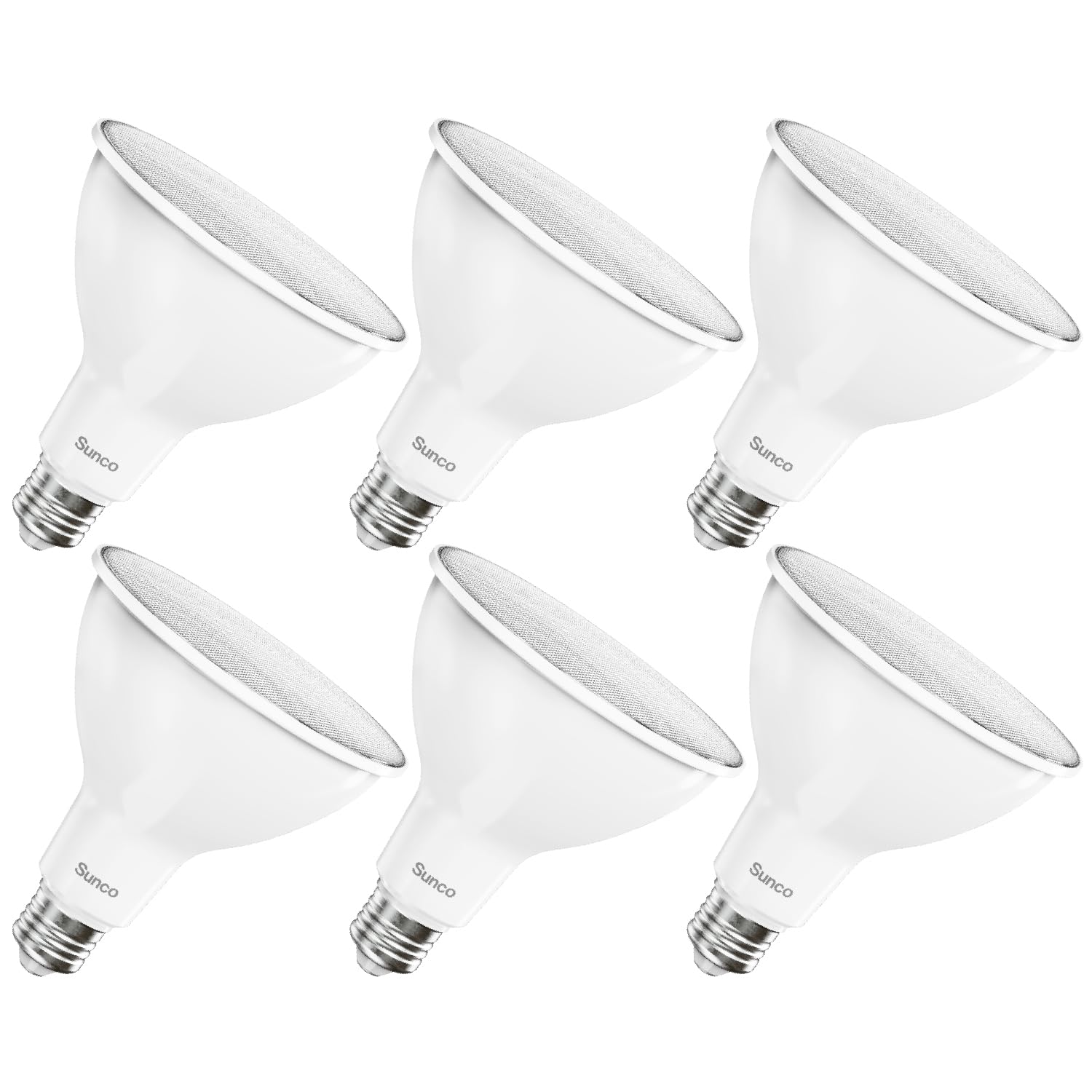 Sunco 6 Pack Outdoor Flood Light Bulb LED PAR38, Exterior Spotlight Bulbs, Weatherproof, 1050 LM, 13W (100W Equivalent), 5000K Daylight, Wet Rated, Dimmable, E26 Base UL