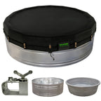 QH.HOME 550D 8Ft Round Stock Tank Pool Cover [Upgraded Tear Resistant & Threefold Windproor] wth Pre-Installed Patented Winch, Solar Cover for Above Ground Pool-Snug Fit & Waterproof Protection