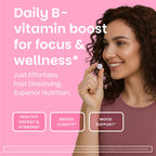 EZ Melts Energy, Memory & Mood Enhancer - B Vitamins Supplement with Vitamin B12, B6, Folate & Biotin - Non-GMO & Vegan - Cherry Berry - 120 Dissolvable Tablets (120 Servings)