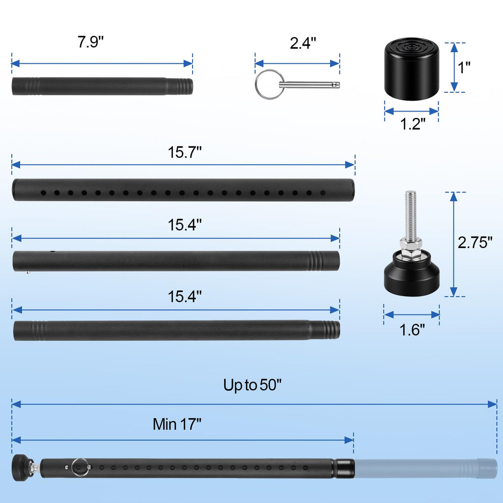 Sliding Door Security Bar, 17-50 inches Window Security Bar with Rubber Tips, Sliding Door Lock Bars for Window Safety Bars Home Apartment Safety, Home Apartment Patio Heavy Duty Interior