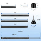 Sliding Door Security Bar, 17-50 inches Window Security Bar with Rubber Tips, Sliding Door Lock Bars for Window Safety Bars Home Apartment Safety, Home Apartment Patio Heavy Duty Interior