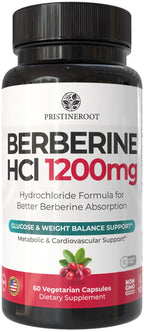 Berberine Supplement 1200mg – Organic Berberine Weight Loss, Metabolic & Heart Health Support – High Absorbency Pure Berberine HCl Formula – 60 Capsules