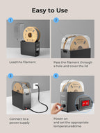 Creality Filament Dryer Box Pro, Upgraded 360° Heating with Fan, Dust & Moisture-Proof Storage, 3D Printer Filament Spool Holder, Dehydrator for 1.75mm/2.85mm PLA PETG ABS TPU