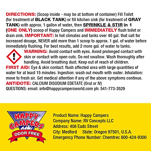 Happy Campers RV Holding Tank Deodorizer Treatment - 18 treatments