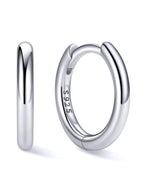 ChicSilver Sterling Silver Huggie Earrings for Women, 8MM Hoop Earrings