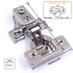 20 Pack Soft Close Cabinet Door Hinges for 1/2 Inch Overlay Cupboard, 105 Degree Opening Angel, Stainless Concealed Kitchen Cabinet Hinges with Mounting Screws, Manual and Door Bumpers