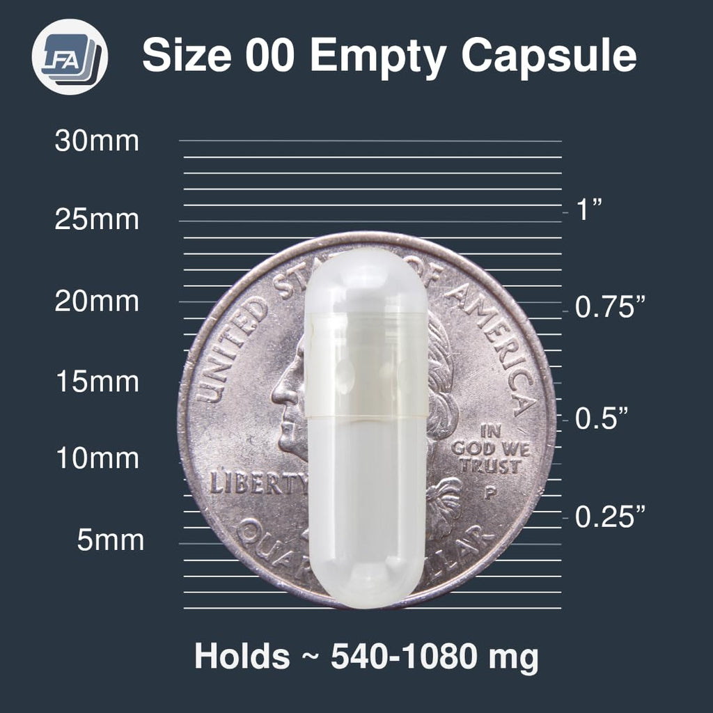 Empty 00 Capsules - Vegan Pullulan - 1000 Count Vegetarian Capsules Empty - Joined Fillable 00 Vegetable Pill Capsules - Veggie Caps for Capsule Filling Machine - Halal Kosher Tapioca