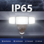 Onforu 75W LED Flood Light Motion Sensor Outdoor, 7000lm Dusk to Dawn Flood Light, Security Light with Three Head, IP65 Waterproof Exterior Floodlight, 6500k Wall Light for Entryway Stairs Yard Garage
