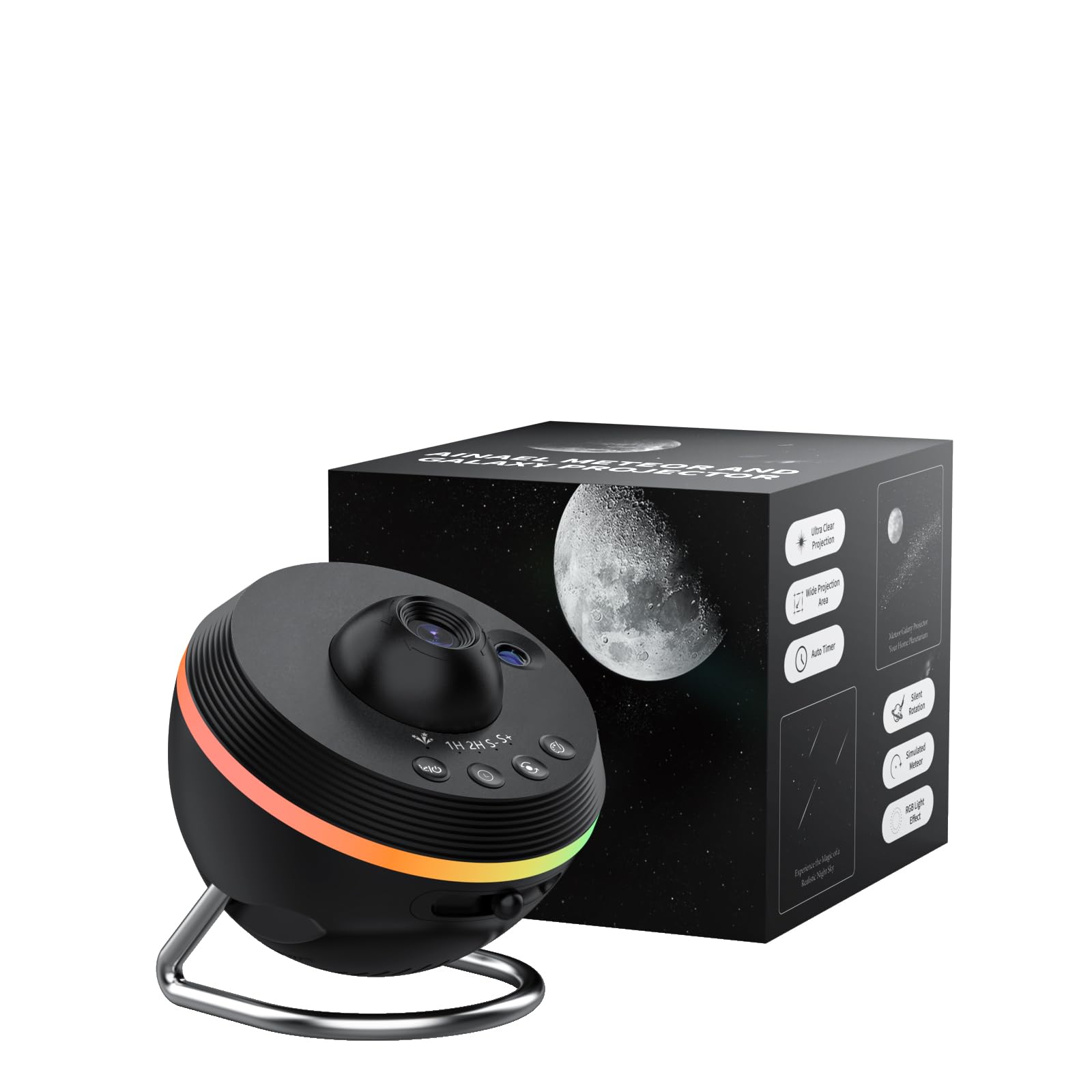 Ainael Galaxy Projector, Star Projector Home Planetarium Space Ceiling Starry Sky Night Light with Light Strip, Meteor and Galaxy Projector for Kid Adult Bedroom Christmas Gift