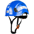 SAFEBUILDER ABS Work-at-Height and Rescue Hard Hat Slotted Ventilated Construction Safety Helmet w/Adjustable Ratchet 6-Point Suspension ANSI Z89.1-14 (Blue Safety Helmet)