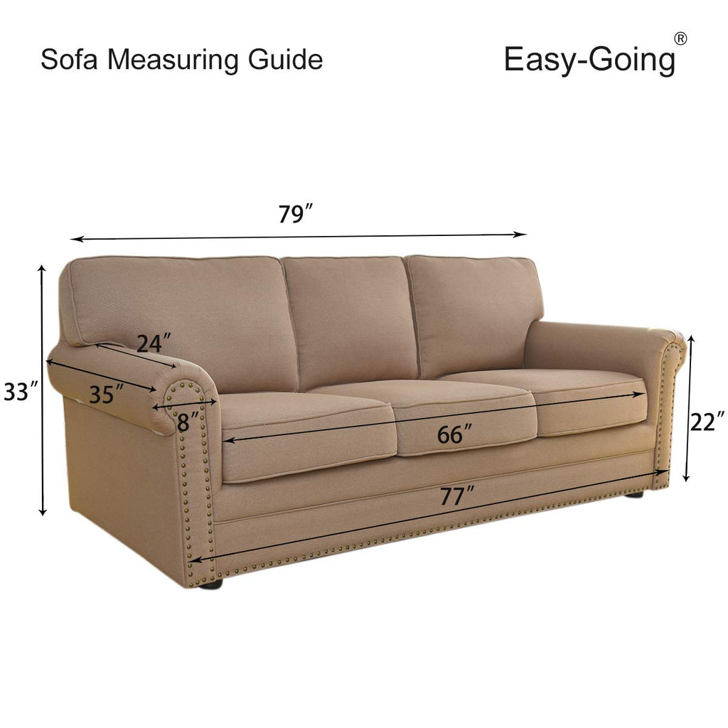 Easy-Going Reversible Couch Cover, 3 Cushion Sofa, Large, Gray/Light Gray