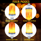 CPPSLEE Upgraded Flame Light Bulbs, 4 Modes Flickering Light Bulbs, E26 Base Fire Flame Bulb for Halloween Decorations Outdoor, Christmas Lights Patio Indoor Home Decor (Yellow, 6 Pack)
