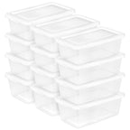 Sterilite Storage Boxes, Stackable Clear Plastic Bins, 6 Quart, 12-Pack
