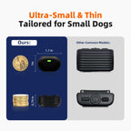 Ultra-Small Dog Shock Collar, Ultra-Light & Thin Dog Training Collar with 1300ft Remote, Tailored for Small Dogs 5-15lbs & Medium Dogs, 198-Level Precise Control, Waterproof, Rechargeable (Black)