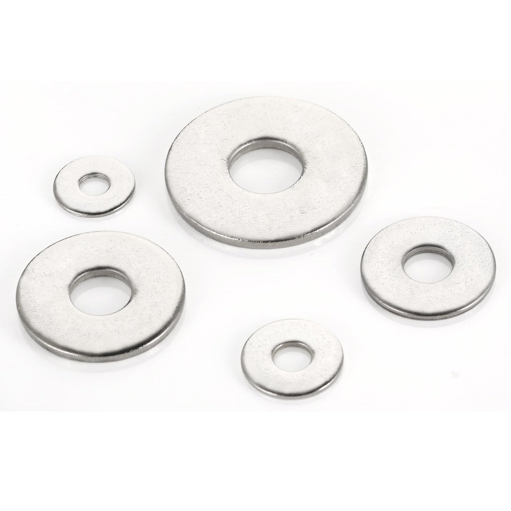 50 PCS 1/4" Stainless Flat Washers, 1" Outer Diameter, 18-8 (304) Stainless Steel Metal Washers for Screws and Bolts
