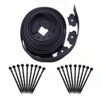 Garden Edging，20ft Landscape Edging with 20 Spikes for Lawn 2 Inch Tall(Black, 20FT)