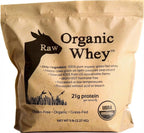 Raw Organic Whey Protein Powder, Grass Fed, Happy Healthy Cows, Undenatured, Hormone Free, Non-GMO, Gluten Free, Unflavored, Unsweetened Protein, 5LB