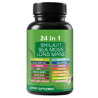 Soursop Capsules with 24-in-1 Herbal Blend - Includes Graviola, Shilajit, Sea Moss, Lions Mane, Turmeric, Ashwagandha, Ginger, Manuka Honey - Vegan, Non-GMO Dietary Supplement - 60 Capsules (01)