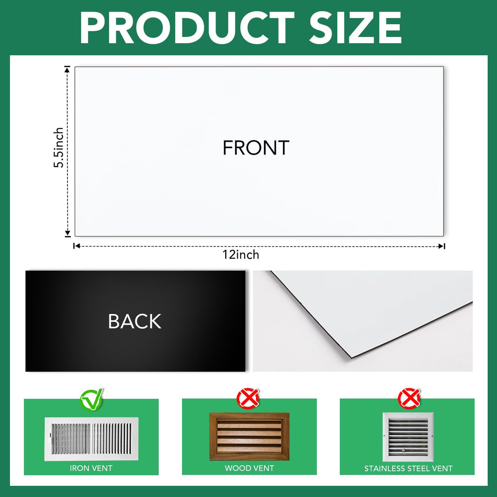 4 Pack Magnetic Vent Covers, Strong Vent Covers 5.5 X 12inch High Strength Magnetic Vent Cover for Floor Wall and Ceiling Registers Home HVAC and AC Vents