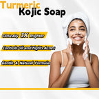 Uselective 3 Pack Lemon & Turmeric Soap Bar for Dark Spots, Powered by Kojic Acid, Vitamin C - Deeply Moisturizing with Amino Acids & Shea Butter - SLS Free for Face/Body