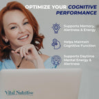 Vital Nootropic 12-in-1 Brain Supplement for Memory, Focus & Energy Support – L-Tyrosine, Bacopa, Rhodiola, Caffeine, B Vitamins – Cognitive Balance Capsules for Men & Women-30 Days Supply