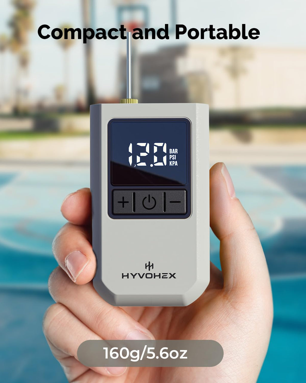 Ball Pump for Sports Balls, HYVOHEX Portable Electric Basketball Pump Ultra Fast Inflation, with Digital LED Display Air Pump for Balls, Preset Pressure with Ball Needle for Soccer, Volleyball