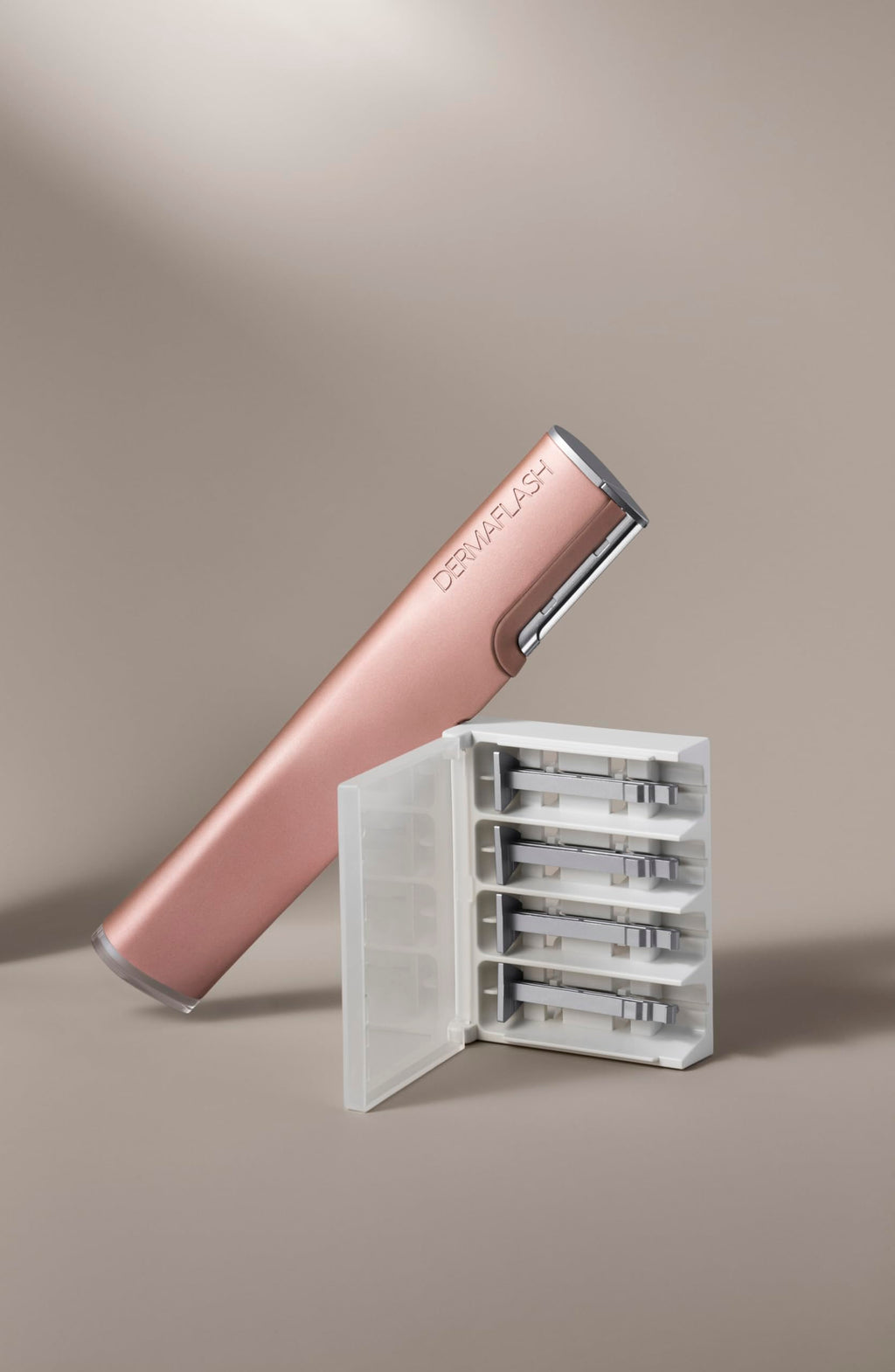 DERMAFLASH LUXE+ Sonic Dermaplaning Tool for Face Peach Fuzz Removal, Anti-Aging and Exfoliation, NEW Limited-Edition Rose Gold with Bonus FREE Refill Kit