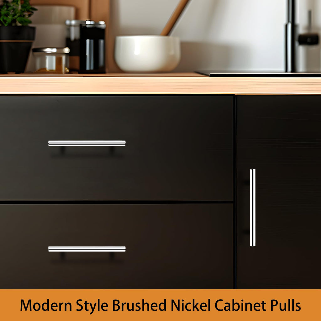 Probrico 5 Pack| Chrome Cabinet Pulls 4" Hole Centers, Polished Chrome Cabinet Hardware Stainless Steel Kitchen Cabinet Handles Dresser Pulls T Bar Style