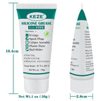 KEZE 92003 Silicone Grease with PTFE,Teflon-Based Lubricant Silicon Grease Tube for Machine Automotive Rubber Seals 3D Printer Plastic Gear Parts Sliding Door Window Track,Plumbing Faucet O Ring 1 oz