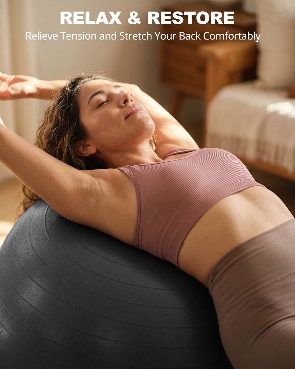 Trideer Yoga Ball for Exercise, Pregnancy, Exercise Ball, Pump Included