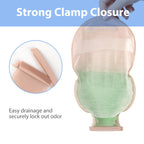 20 Pack Colostomy Bags, One Piece Ostomy Bag Ostomy Supplies, 15mm-60mm Cut-to-Fit Drainable Pouches with Clamp Closure for Ileostomy Stoma Care (Include 8 x Clamps)