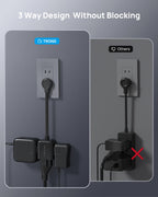 TROND Polarized 2 Prong to 3 Prong Outlet Adapter with 6 Inch Cord, Small 3 Way Outlet Extender No Blocking, Two Prong Flat Plug for Non-Ground Socket in Old Home Office Hotel Behind Furniture, Black