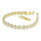 Una Angelic bracelet, Round cut, White, Gold-tSwarovski One plated