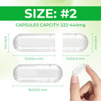 Angtai JN Empty Vegan Capsules Size 2 Plant Based Clear (1,000 Count) Gluten Free, Non-GMO, Halal Certified Pill Caps Filling Kit with 2 Spoons for Vegetarian DIY Your Own Supplements